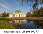 Kuskovo estate is the former estate of the Sheremetev Counts, an architectural and artistic ensemble of the 18th century. The Grotto Pavilion (1775). Moscow, Russia