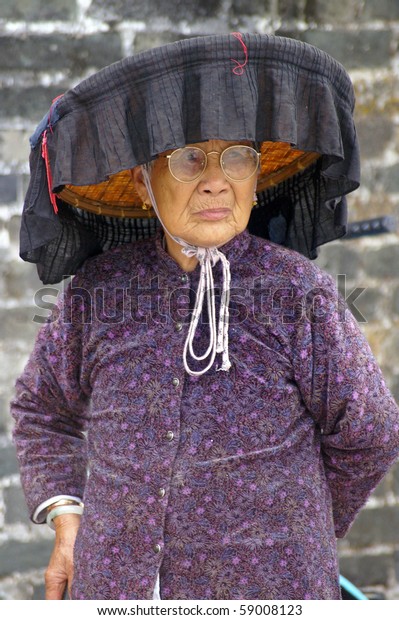 old lady rain hat