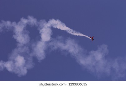 Kuwait 55th Inauguration Celebration Acrobatic Stunt Pilots Performing An Airshow For The Big Crowd  