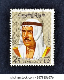 KUWAIT - CIRCA 1969: Cancelled Postage Stamp Printed By Kuwait, That Shows Sheikh Sabah Emir Of Kuwait, Circa 1969.