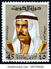 KUWAIT - CIRCA 1969: A Stamp Printed In Kuwait Shows Sheikh Sabah Emir Of Kuwait, Circa 1969.