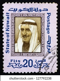 KUWAIT - CIRCA 1975: A Stamp Printed In The Kuwait Shows Sheikh Sabah, Emir Of Kuwait, Circa 1975