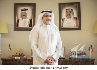 KUWAIT CITY, KUWAIT - MAY 02, 2019: Portrait Of Kuwaiti Member Of Parliament Khalil Abul During A Press Interview In Kuwait City, The Capital City Of The Emirate Of Kuwait.