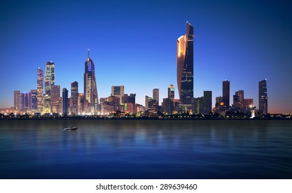 Kuwait Cityscape , blue hour time