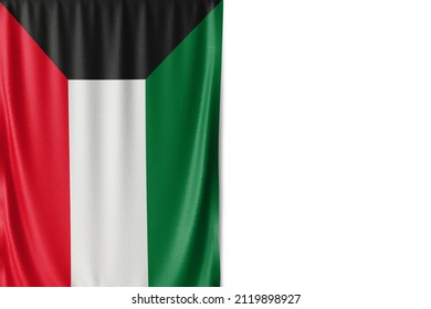 
Kuwait flag isolated on white background. Close up of the Kuwait flag. flag symbols of Kuwaiti.