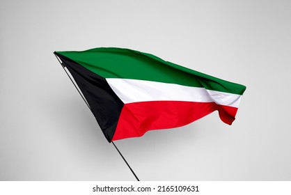 Kuwait flag isolated on white background with clipping path. flag symbols of Kuwait. flag frame with empty space for your text.