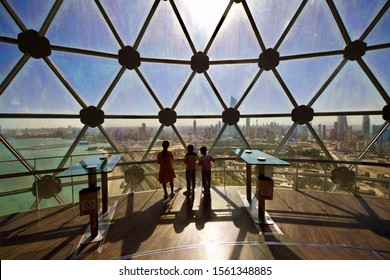 KUWAIT - NOVEMBER 2019: Panoramic View Of Kuwait City Skyline Seen From The Top Of The Kuwait Towers