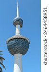 The Kuwait Towers are a group of three thin towers in Kuwait City, standing on a promontory into the Persian Gulf.