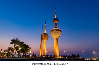 Kuwait Towers at night taken 22 May 2018