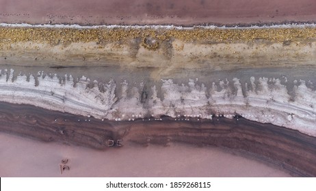 Kuyalnik Estuary Pink Salt Lake Dead Sea Drone View