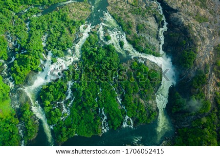 Kwanza River Angola. African River waterfall and rapid
