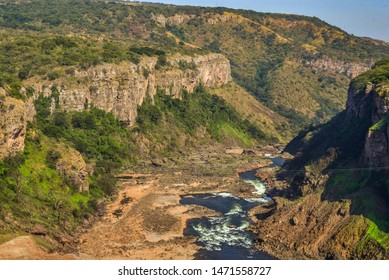 Kwanza River Rocky Bed In Angola.