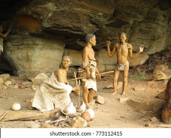 Kwazulu-Natal, South Africa - January 04, 2017: Main cave of San Art Museum at Giants Castle reserve  in the Central Berg region of the Ukhahlamba Drakensberg Park, which is now World Heritage Site.