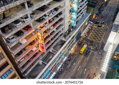 Kwun Tong, Hong Kong 23 February 2021: Top down view of Hong Kong business district - Shutterstock ID 2076451726