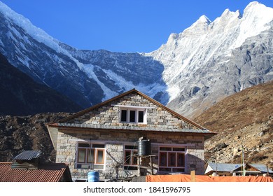 Kyanjin Village At Langtang Valley, Nepal, Surrounded By The Tsergo Ri And Yala Peak Mountains