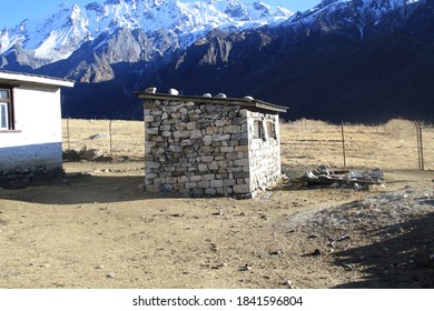 Kyanjin Village At Langtang Valley, Nepal, Surrounded By The Tsergo Ri And Yala Peak Mountains