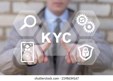 KYC Know Your Customer Concept. Client Indentification To Mobile Access Personal Financial Data. E-KYC Electronic Know Your Client.