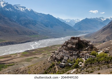 Kye Gompa. Buddhist Monastery In Spiti Valley, Himachal Pradesh, India. Ki Monastery, Tibetan Culture