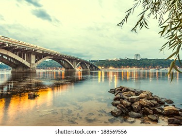 Kyiv Metro Bridge In The Evening