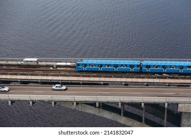 Kyiv Metro Bridge With Train