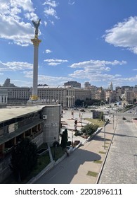 Kyiv, Kyiv Oblast, UKRAINE - August 18, 2022: Streets Of Kyiv City In Summer 2022, Maidan Square