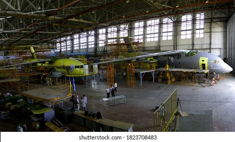 Kyiv, Kyiv Oblast/Ukraine - August 21 2020: The Aircraft Manufacturing Workshop Antonov 178. Aircraft For Peru And The First Flight Aircraft.