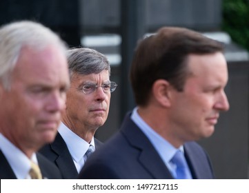 Kyiv, Ukraine, 05 Sept 2019 William B. Taylor During Briefing Of US Senators Ron Johnson And Chris Murphy Near The President's Office In Kyiv