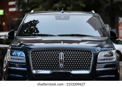 Kyiv, Ukraine - 10 august, 2021: Front view luxury SUV car Lincoln Navigator