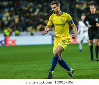 Kyiv, UKRAINE - 14th March, 2019: Cesar Azpilicueta