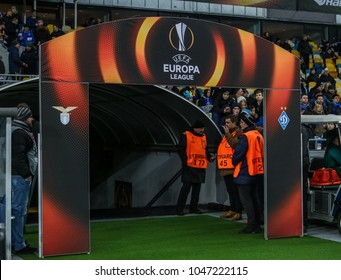 KYIV, UKRAINE - 15 March, 2018: Official UEFA Europa League Gate With Team Logo