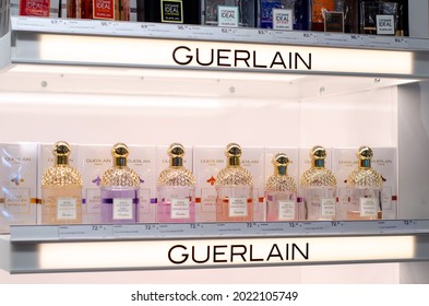 Kyiv, Ukraine - August 06, 2021: Guerlain Perfume For Sale In The Shop.