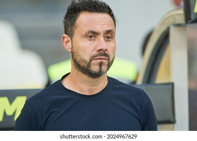 KYIV, UKRAINE - AUGUST 13, 2021: Coach Roberto De Zerbi. The Football Match Shakhtar Donetsk Vs Metallist-1925 Kharkiv