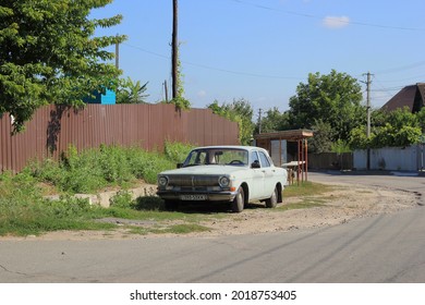 Kyiv, Ukraine - August 2 2021: Old Classic Car Parked On The Side Of The Rural Road