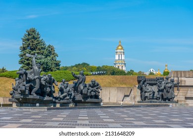 KYIV, UKRAINE, AUGUST 29, 2019: Sculpture Of Crossing Of The Dnieper Commemorates A Battle From The Second World War, Kiev, Ukraine