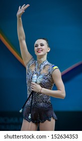 KYIV, UKRAINE - AUGUST 29: Ganna Rizatdinova Of Ukraine Performs During 32nd Rhythmic Gymnastics World Championship On August 29, 2013 In Kyiv, Ukraine