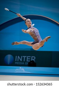 KYIV, UKRAINE - AUGUST 29: Ganna Rizatdinova Of Ukraine Performs During 32nd Rhythmic Gymnastics World Championship On August 29, 2013 In Kyiv, Ukraine