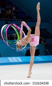 KYIV, UKRAINE - AUGUST 29: Yana Kudryavtseva Of Russia Performs During 32nd Rhythmic Gymnastics World Championship On August 29, 2013 In Kyiv, Ukraine