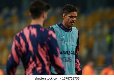 KYIV, UKRAINE - DECEMBER 1, 2020: Raphael Varane. The Football Match Of Group B Of UEFA Champions League FC Shakhtar Donetsk Vs Real Madrid FC 