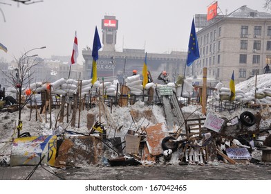 KYIV, UKRAINE - DECEMBER 12: Ukrainian people demand the resignation of the government and early voting on the Maidan Nezalezhnosti on December 12, 2013 in Kyiv, Ukraine - Shutterstock ID 167042465