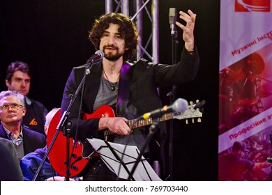 KYIV, UKRAINE -  DECEMBER 5, 2017: Guitarist Atilla Muel During Concert Jazz Kolo