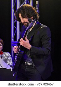 KYIV, UKRAINE -  DECEMBER 5, 2017: Guitarist Atilla Muel During Concert Jazz Kolo