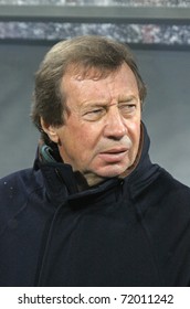 KYIV, UKRAINE - FEBRUARY 24: FC Dynamo Kyiv's Manager Yuri Semin Looks On During UEFA Europa League Game Against Besiktas On February 24, 2011 In Kyiv, Ukraine