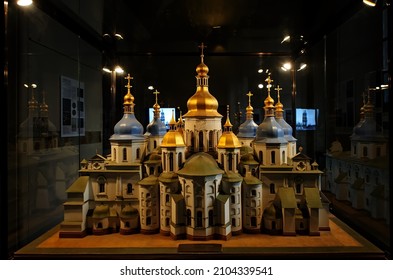 Kyiv, Ukraine - January 08 2022: Current View Of St. Sophia Cathedral, Model In St Sophia Of Kyiv In Ukraine