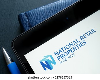 KYIV, UKRAINE - July 06, 2022. Logo Of National Retail Properties Inc Real Estate Investment Trust. Editorial.