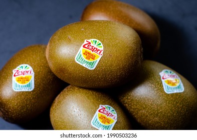 Kyiv, Ukraine - Jun 08, 2021: Zespri Kiwifruit