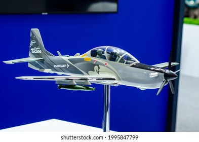 Kyiv, Ukraine - Jun 16, 2021: Embraer Super Tucano Model