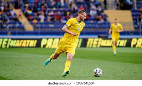 KYIV, UKRAINE - JUNE 07, 2021: Andriy Yarmolenko (7) The Football Match Ukraine Vs Cyprus 