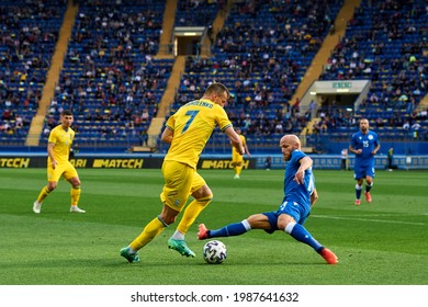 KYIV, UKRAINE - JUNE 07, 2021: Andriy Yarmolenko (7). The Football Match Ukraine Vs Cyprus 