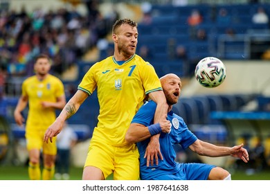 KYIV, UKRAINE - JUNE 07, 2021: Andriy Yarmolenko (7). The Football Match Ukraine Vs Cyprus 