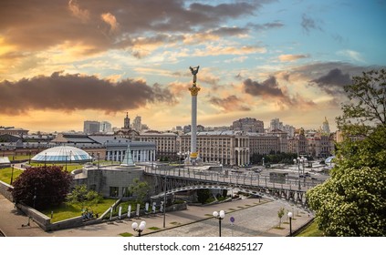 Kyiv, Ukraine - June 1, 2021: Independence Monument In Kyiv